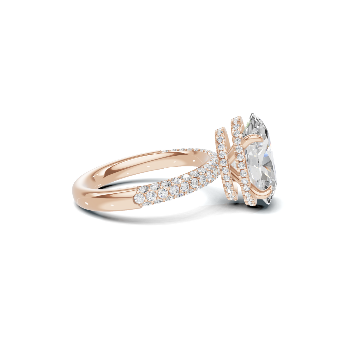 Pave Band Statement Ring 14K Rose Gold