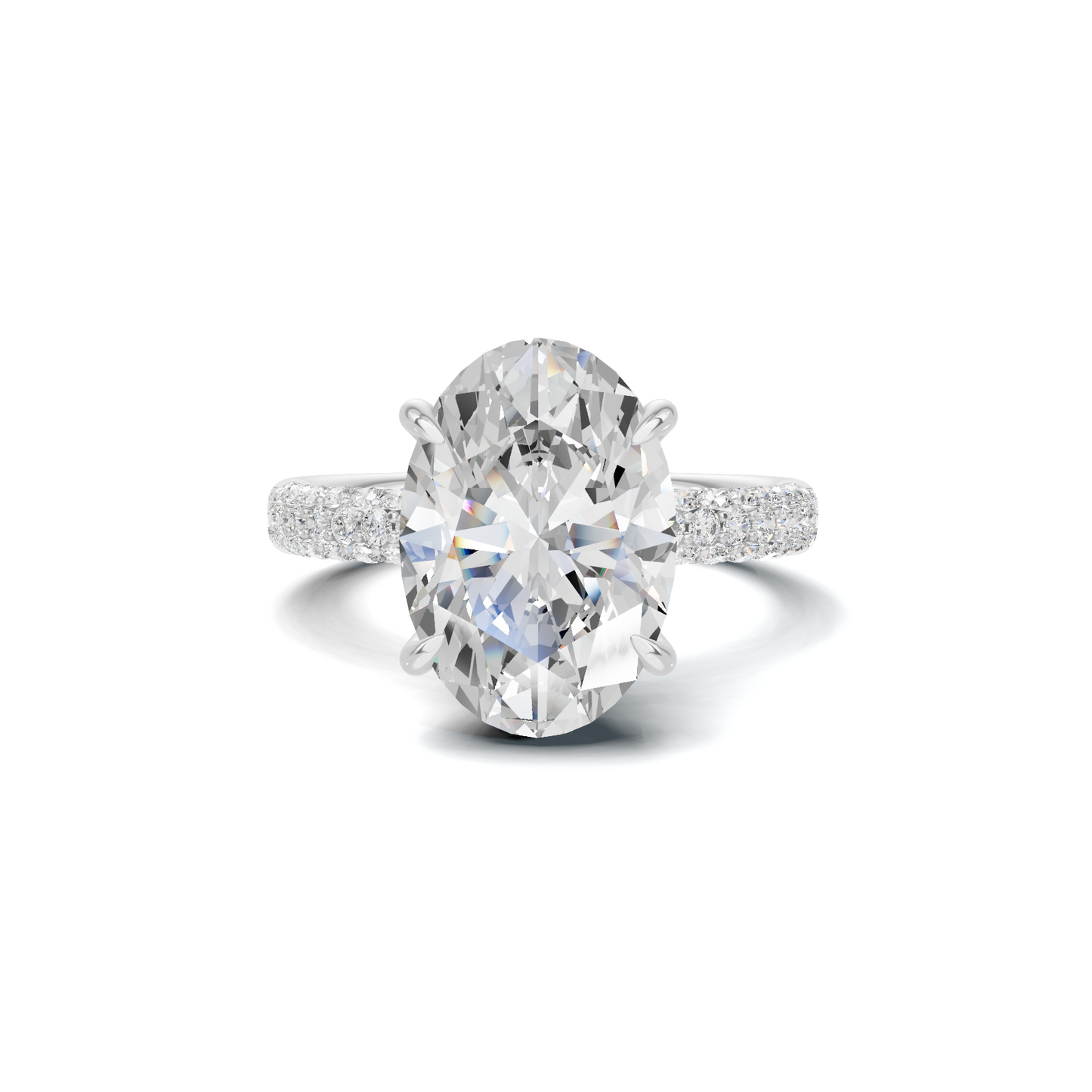 Pave Band Statement Ring 14K White Gold