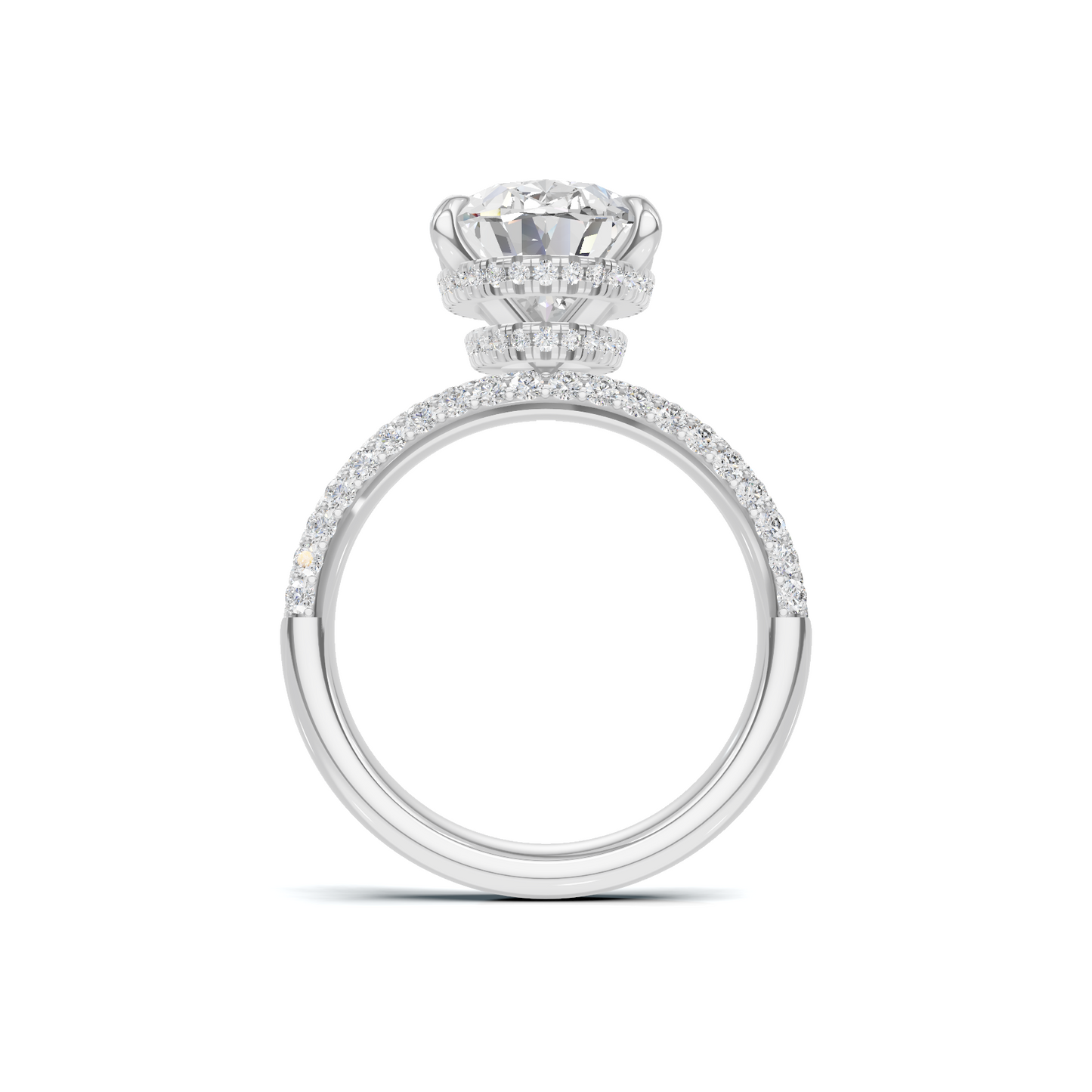 Pave Band Statement Ring 14K White Gold