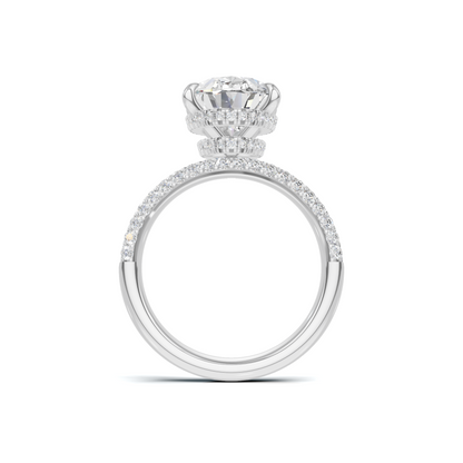 Pave Band Statement Ring 14K White Gold