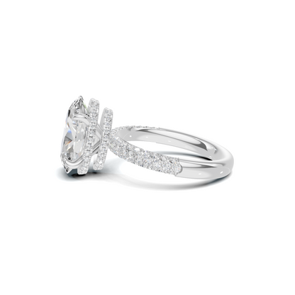 Pave Band Statement Ring 14K White Gold