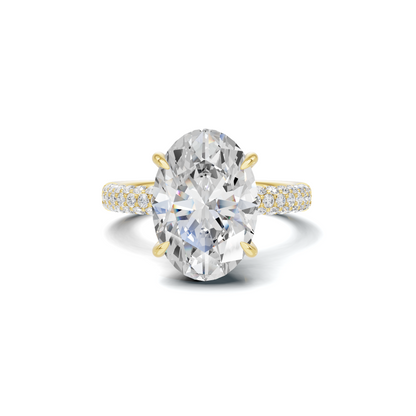 Pave Band Statement Ring 14K Yellow Gold