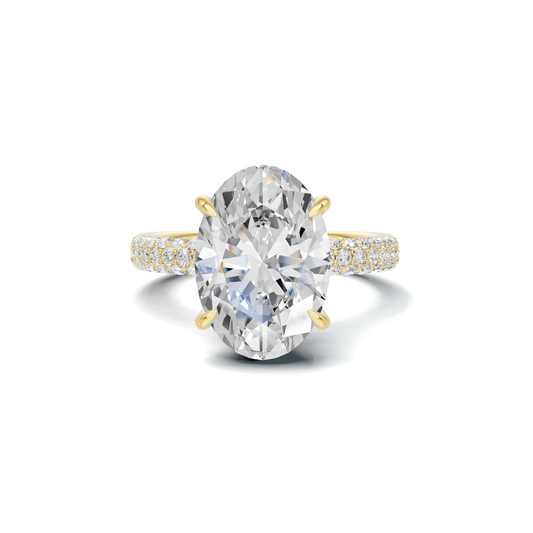 Pave Band Statement Ring 14K Yellow Gold