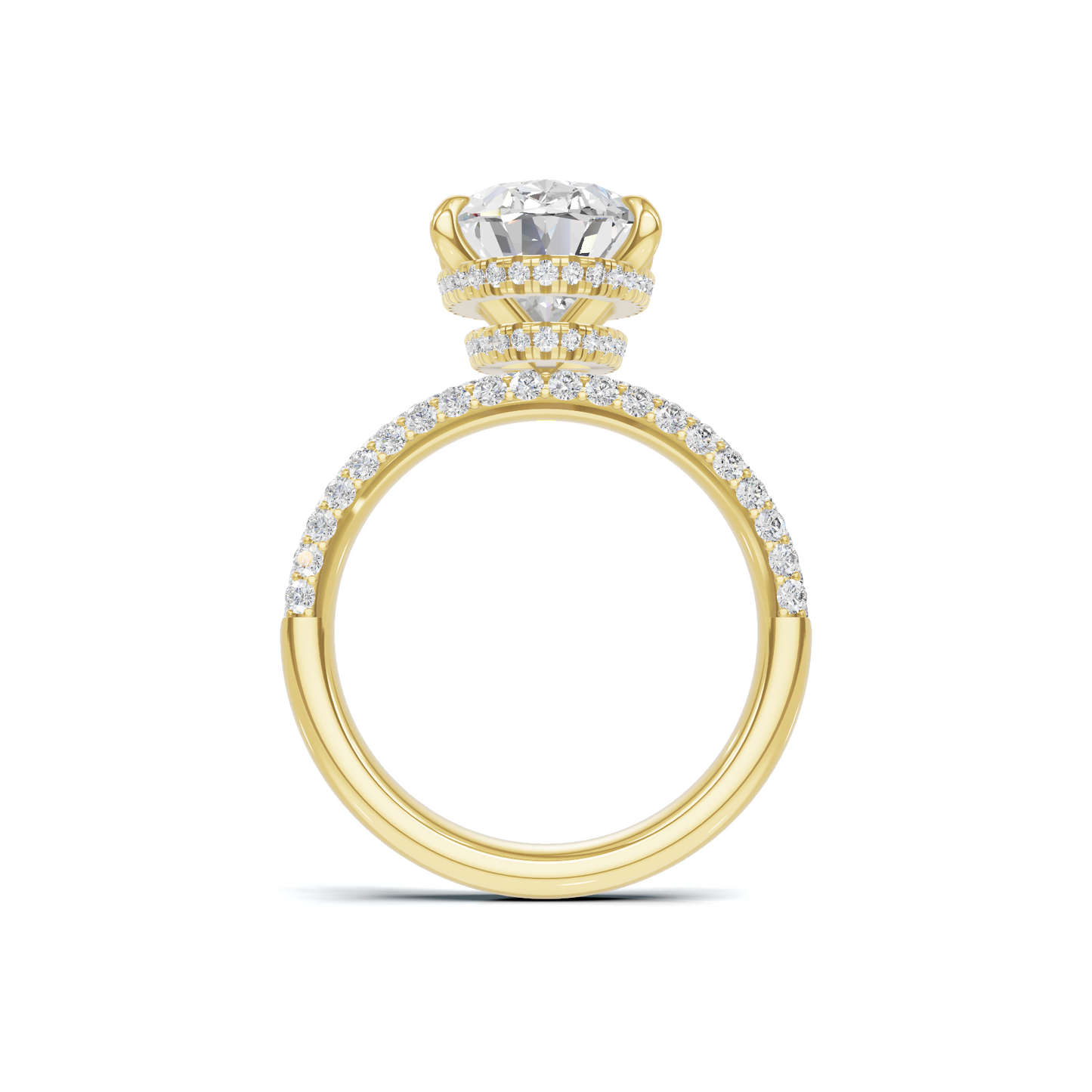 Pave Band Statement Ring 14K Yellow Gold