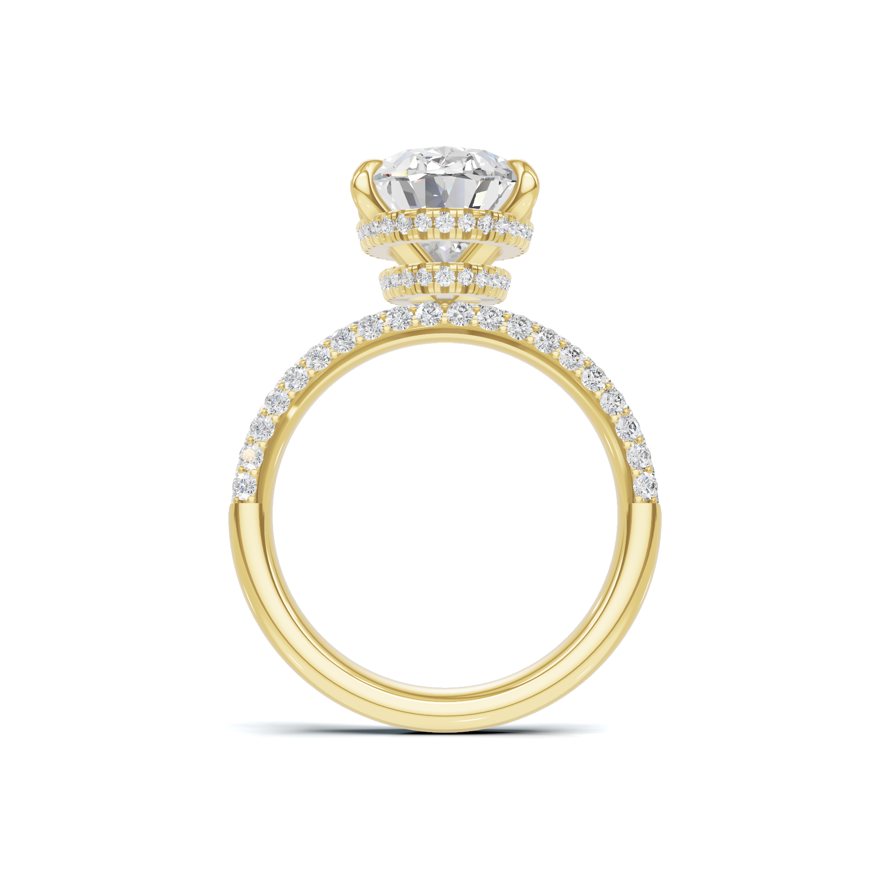 Pave Band Statement Ring 14K Yellow Gold