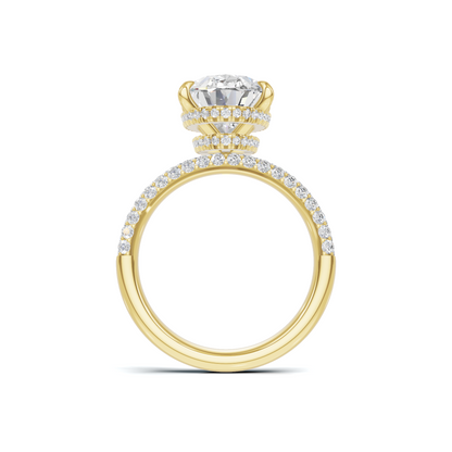 Pave Band Statement Ring 14K Yellow Gold