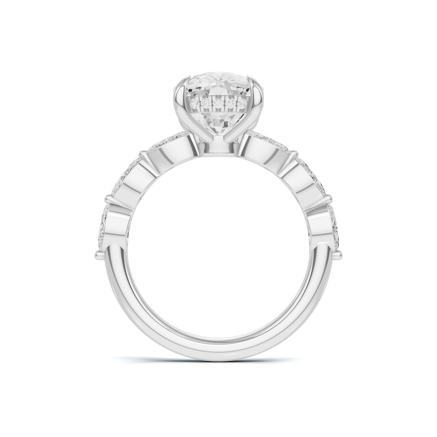 Exquisite Accented Statement Ring 14K White Gold