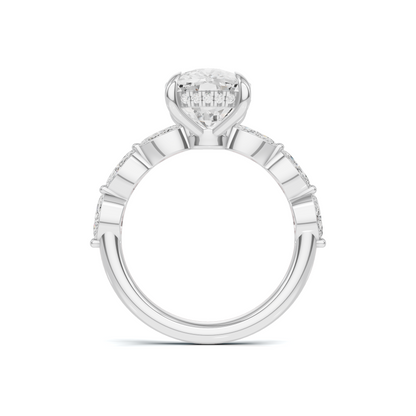 Exquisite Accented Statement Ring 14K White Gold