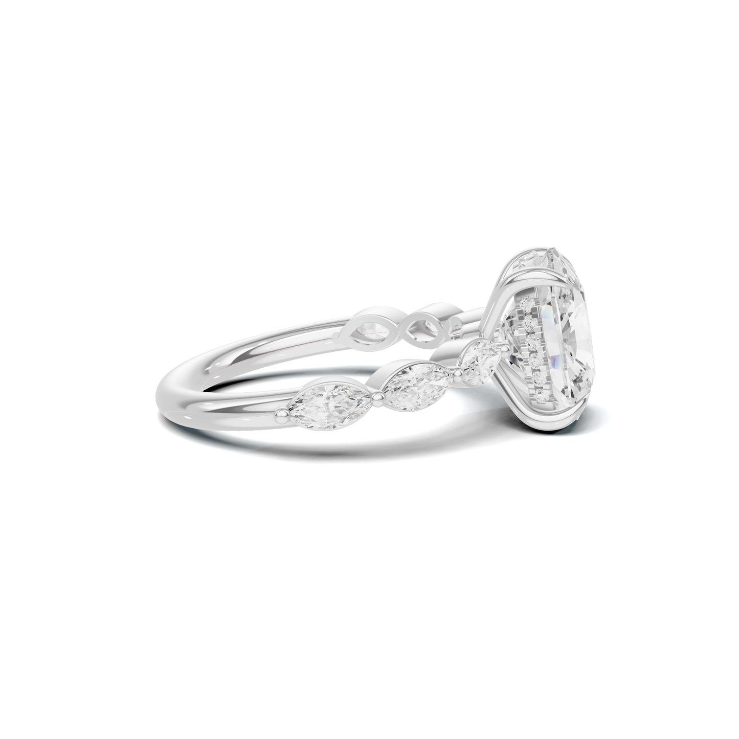 Exquisite Accented Statement Ring 14K White Gold