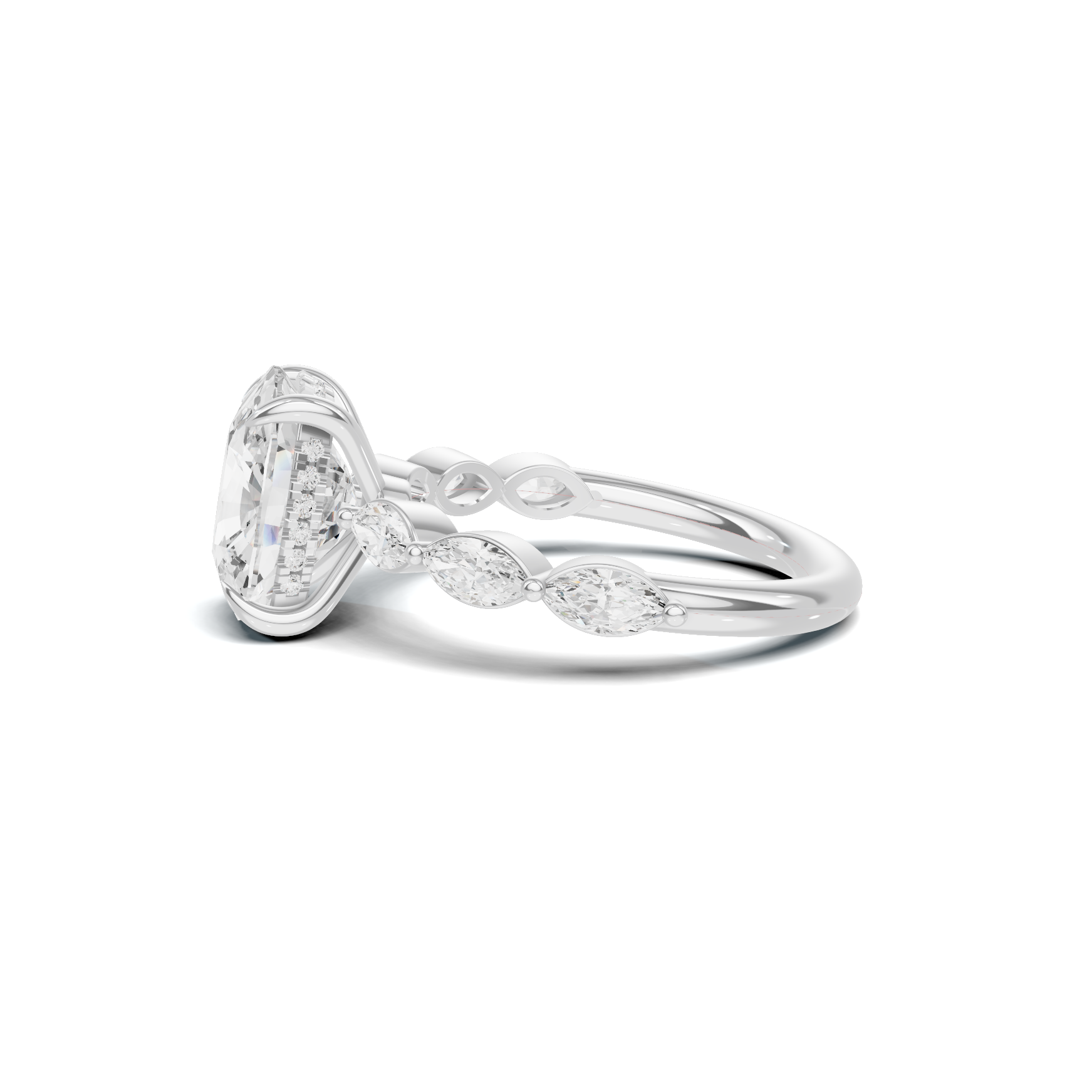 Exquisite Accented Statement Ring 14K White Gold