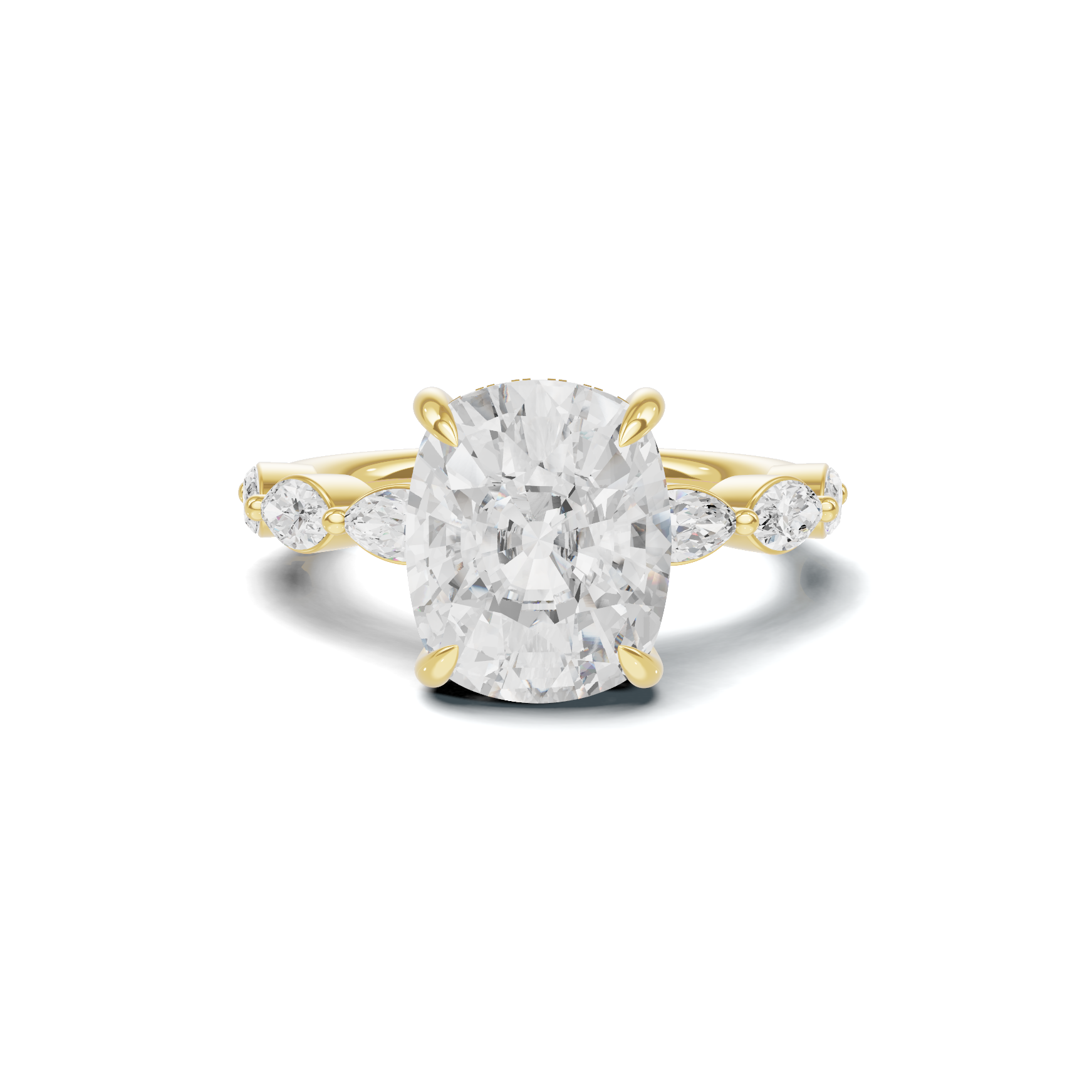 Exquisite Accented Statement Ring 14K Yellow Gold