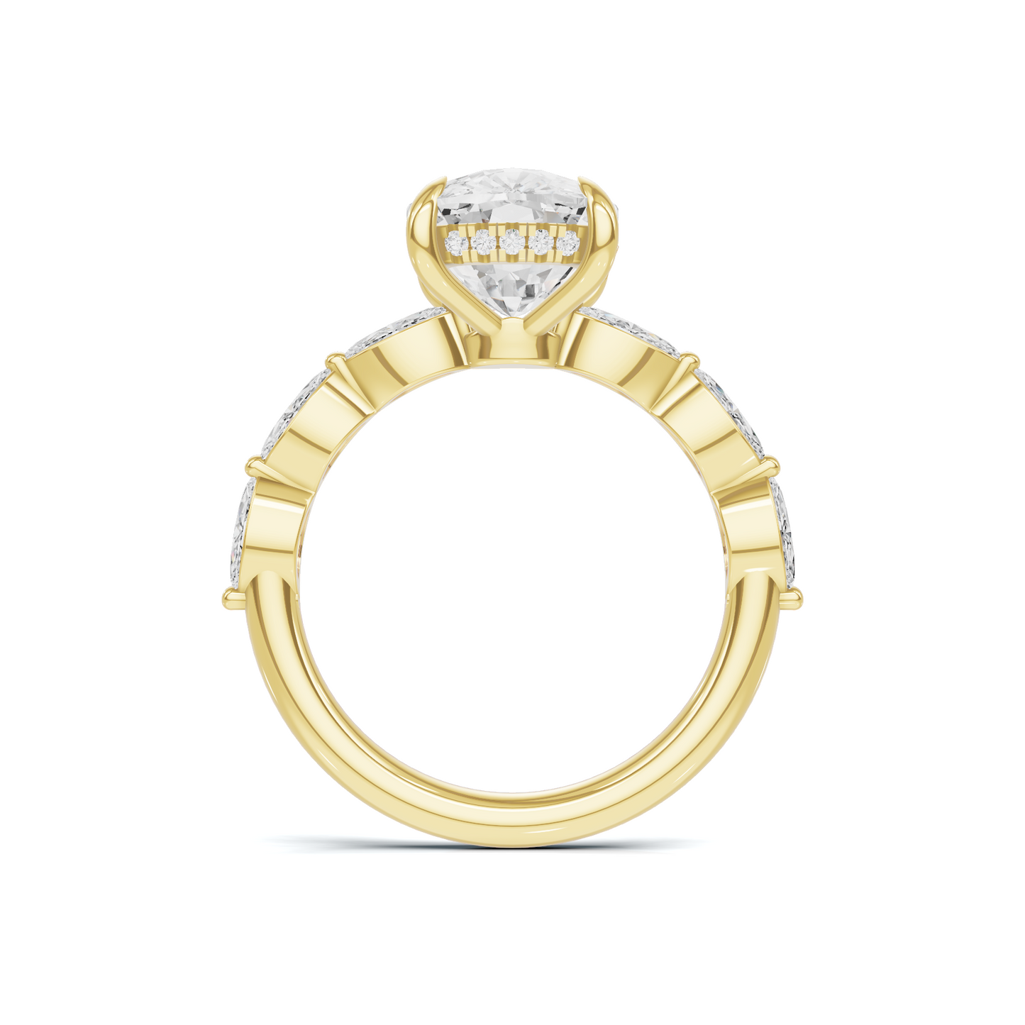 Exquisite Accented Statement Ring 14K Yellow Gold