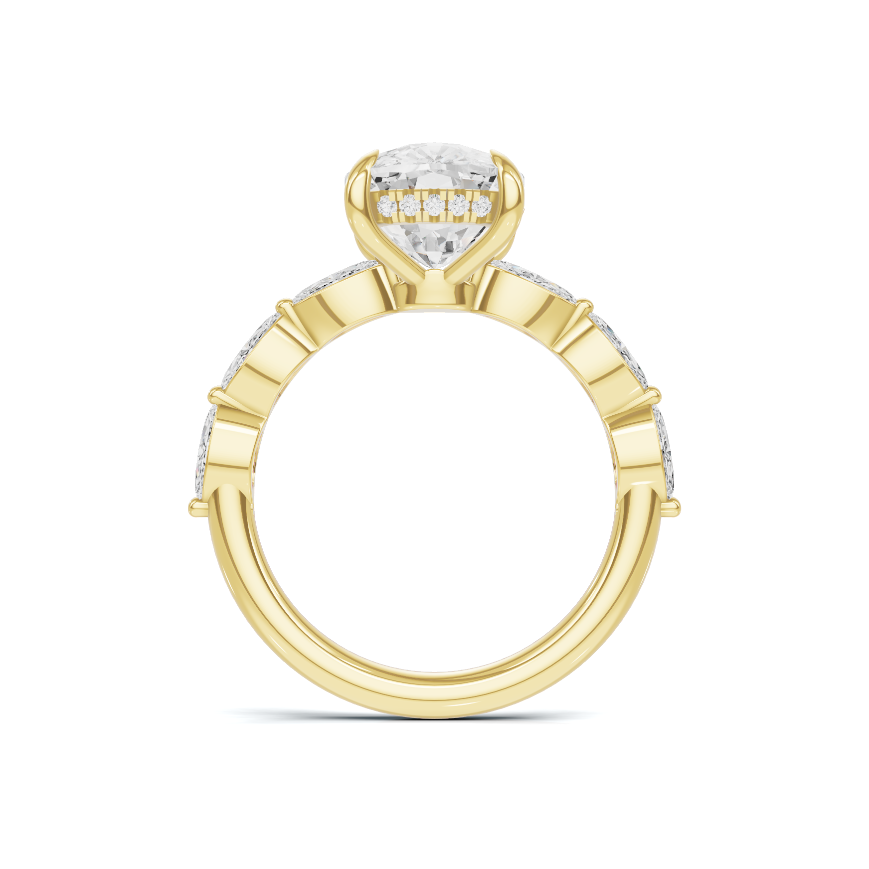 Exquisite Accented Statement Ring 14K Yellow Gold