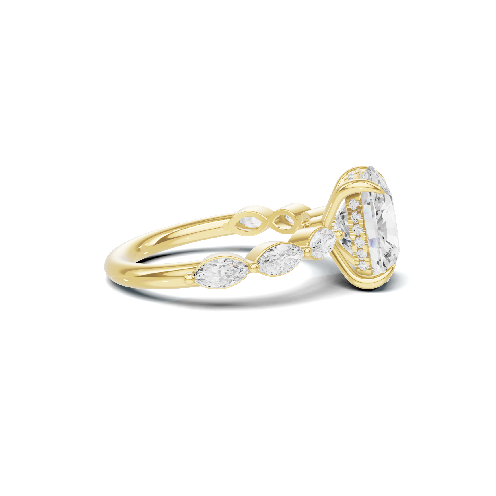Exquisite Accented Statement Ring 14K Yellow Gold