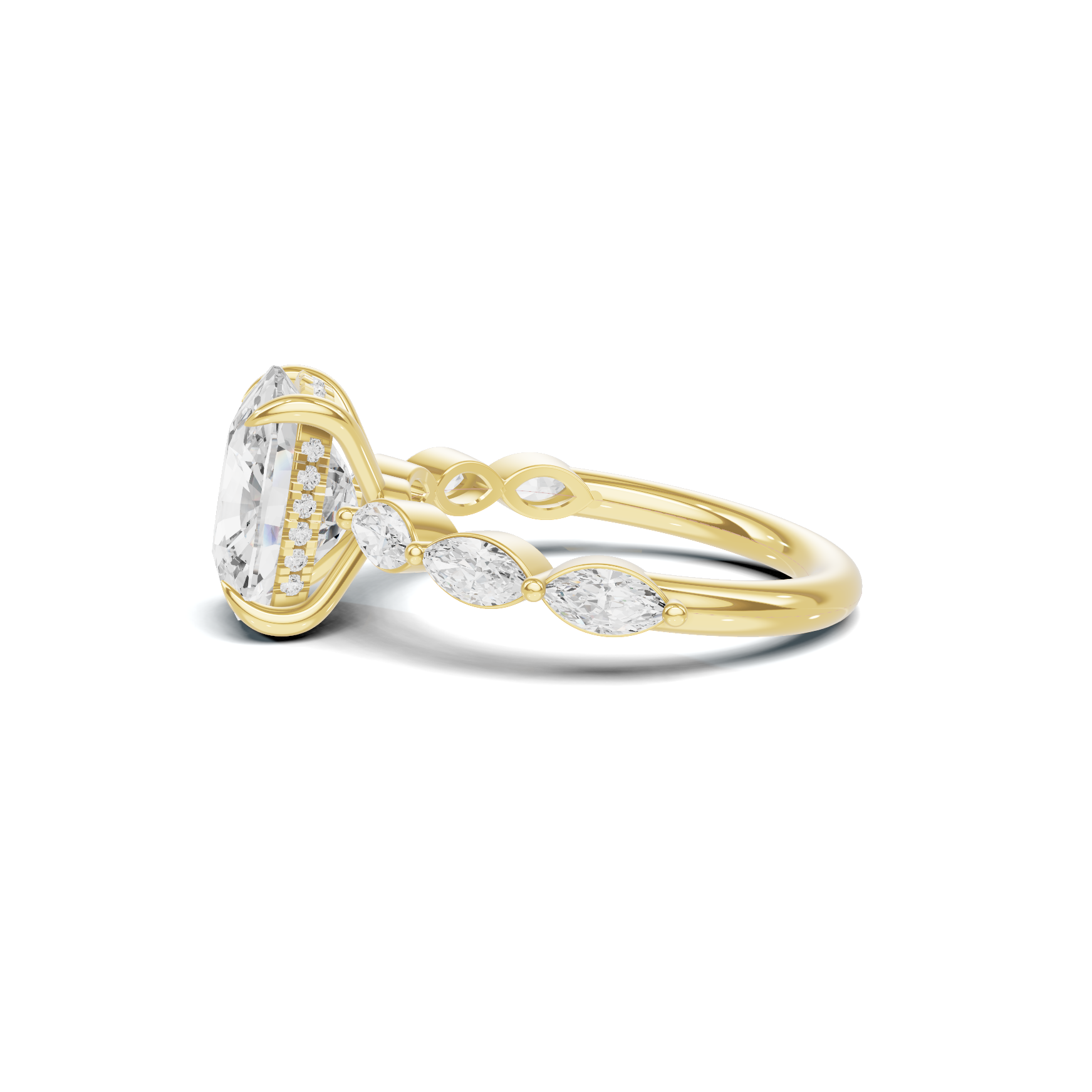 Exquisite Accented Statement Ring 14K Yellow Gold