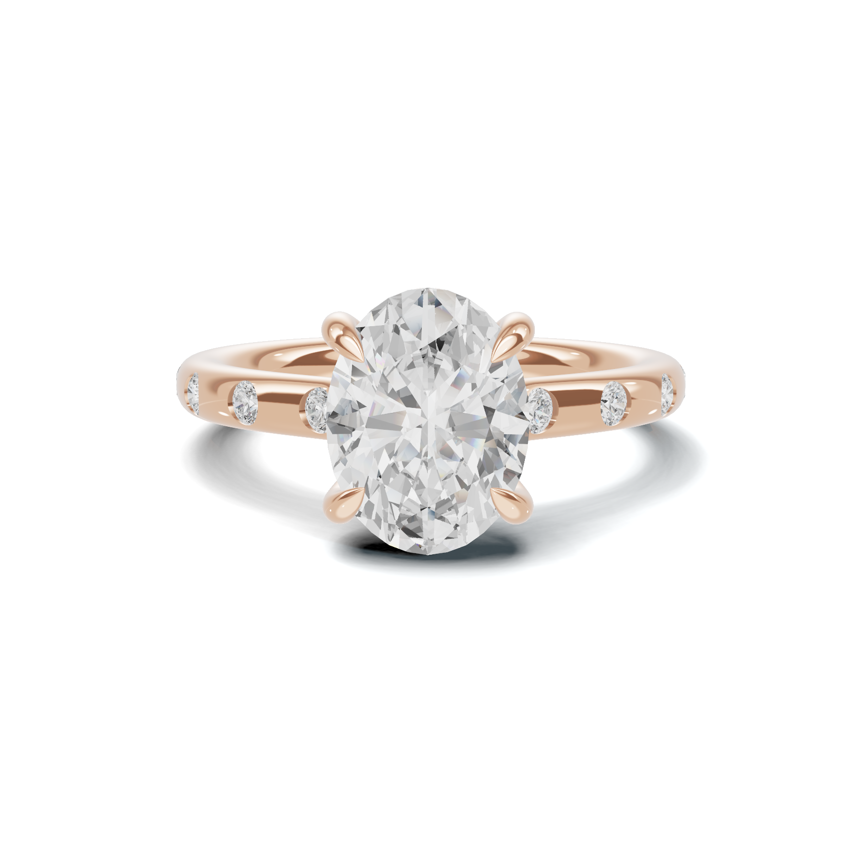 Accented Solitaire Ring 14K Rose Gold