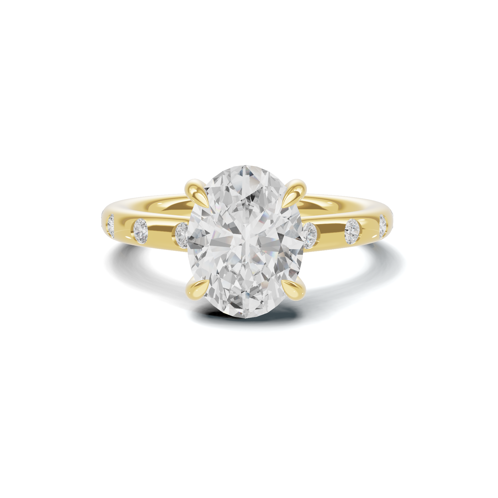 Accented Solitaire Ring 14K Yellow Gold