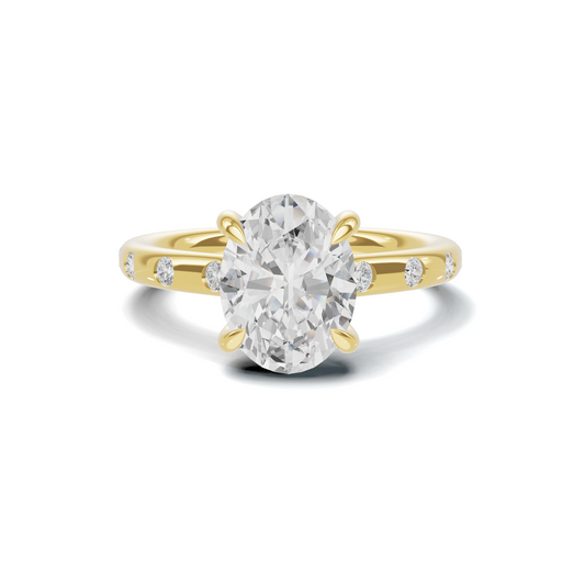 Accented Solitaire Ring 14K Yellow Gold