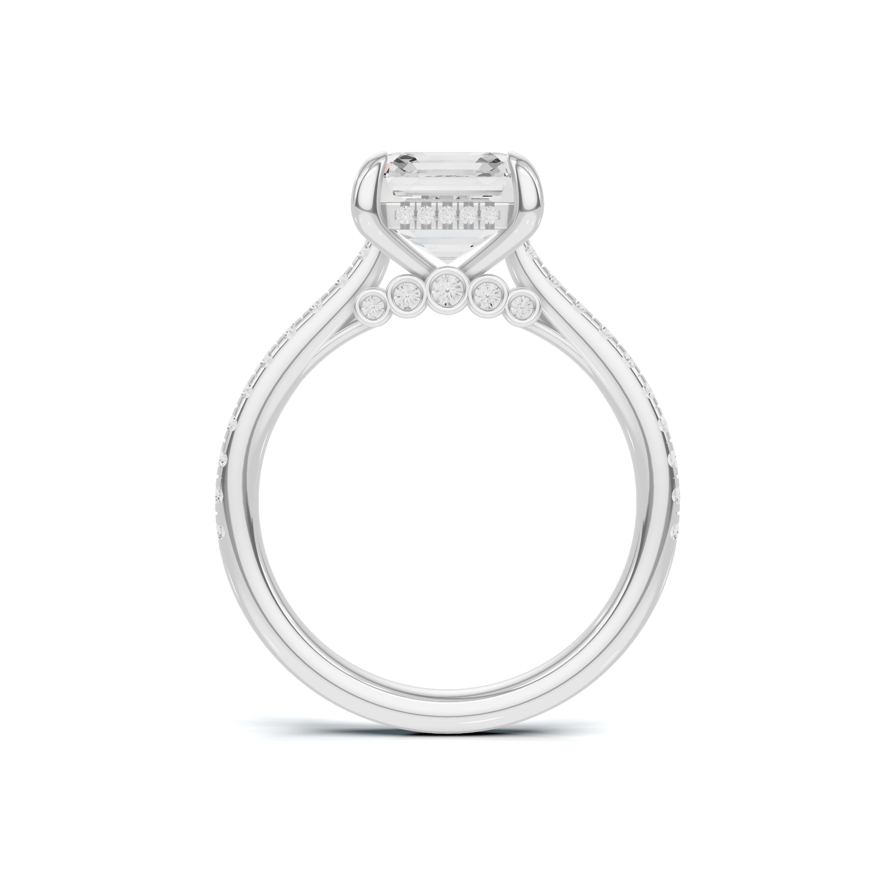 Pavilion Accented Ring 14K White Gold