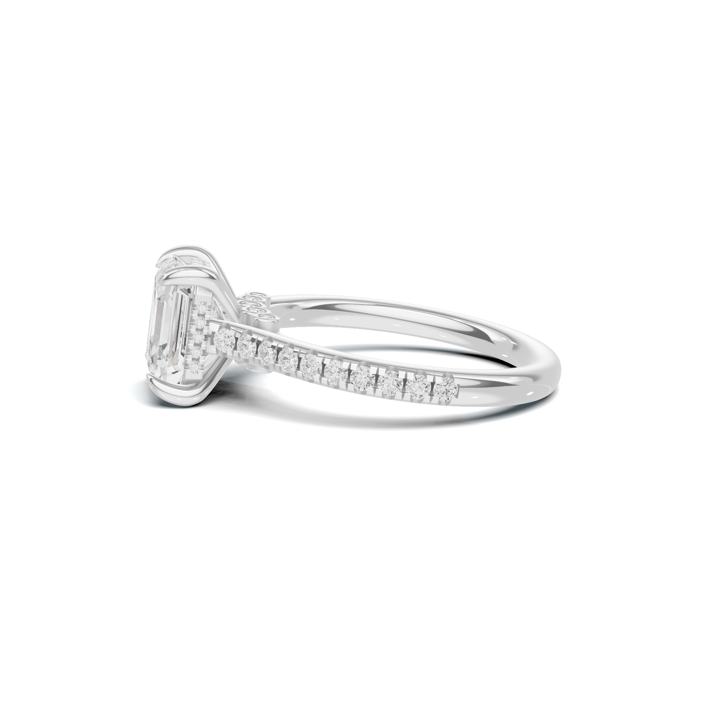 Pavilion Accented Ring 14K White Gold
