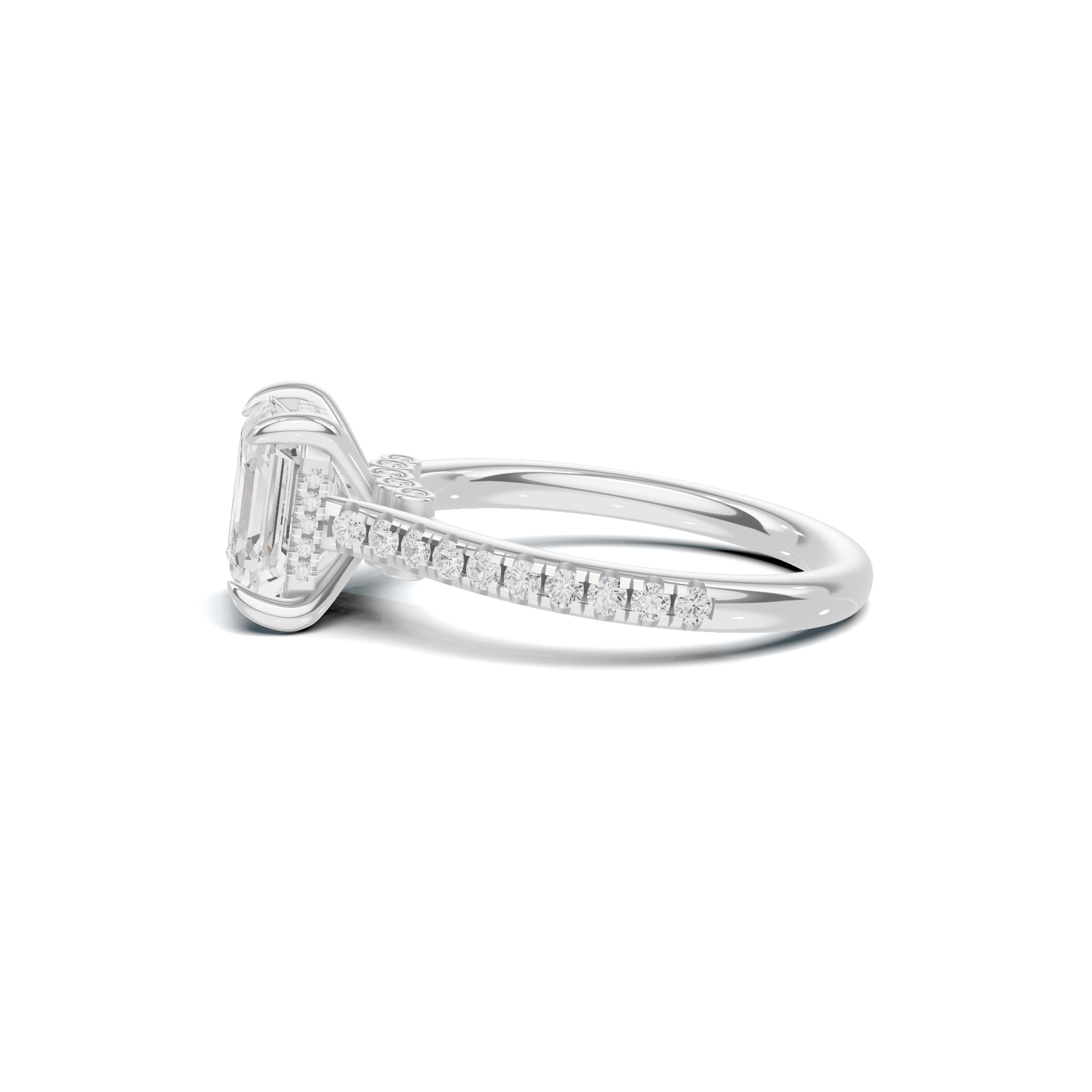 Pavilion Accented Ring 14K White Gold