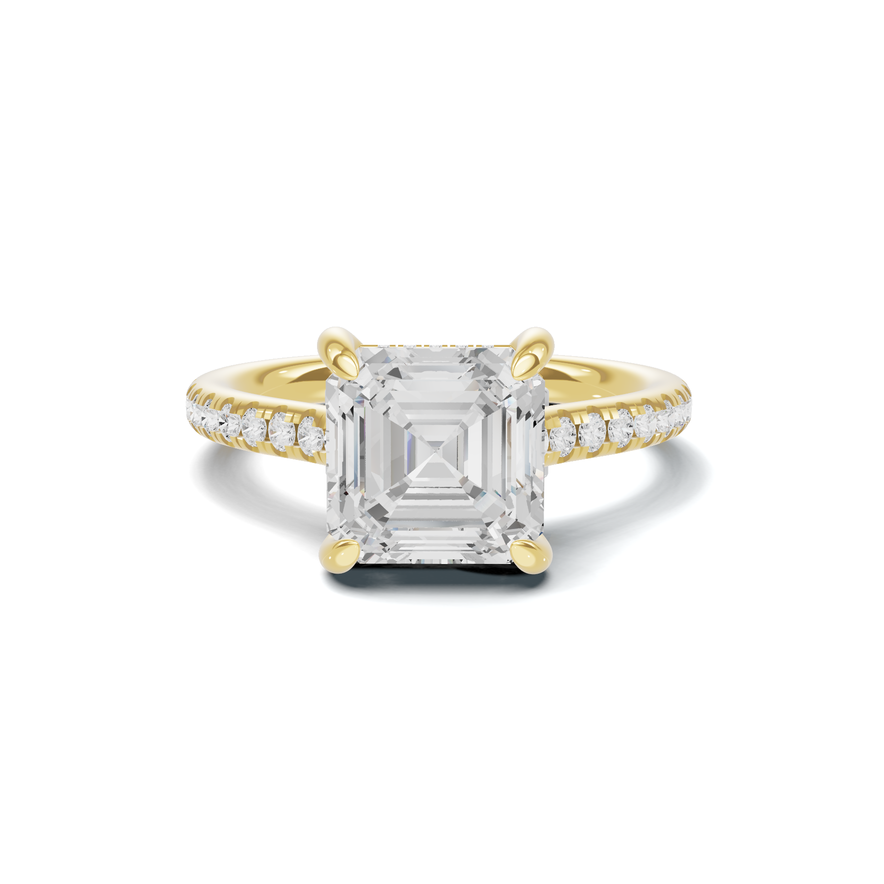 Pavilion Accented Ring 14K Yellow Gold