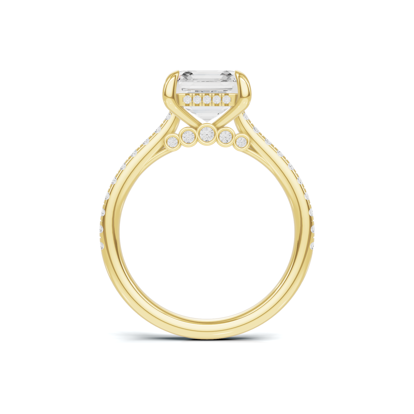 Pavilion Accented Ring 14K Yellow Gold