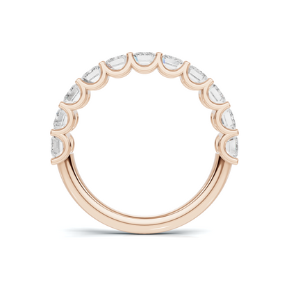 Emerald Bar Set Ring 14K Rose Gold