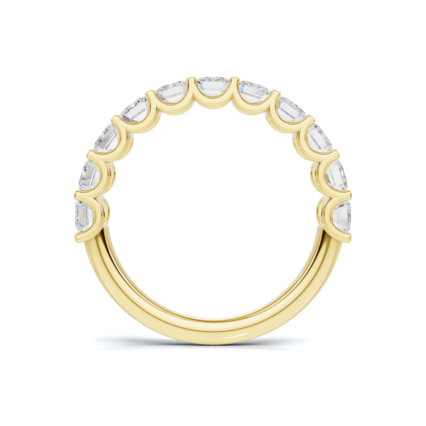 Emerald Bar Set Ring 14K Yellow Gold