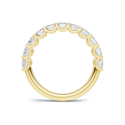 Emerald Bar Set Ring 14K Yellow Gold