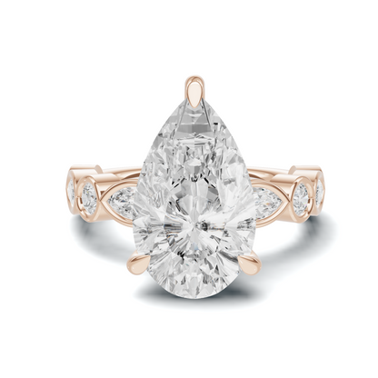 Accented Marquise Ring 14K Rose Gold