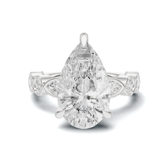 Accented Marquise Ring 14K White Gold