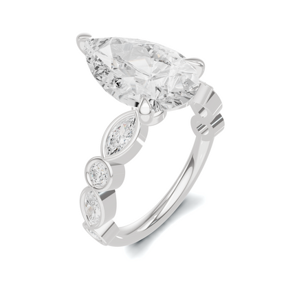 Accented Marquise Ring 14K White Gold