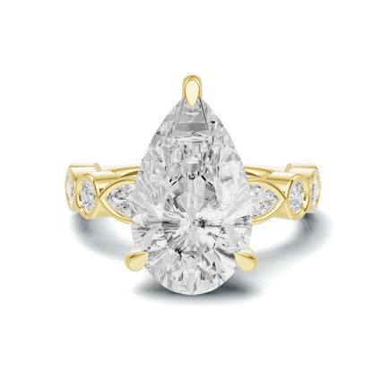 Accented Marquise Ring 14K Yellow Gold