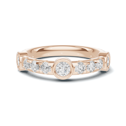 Exquisite Bezel Set Ring 14K Rose Gold