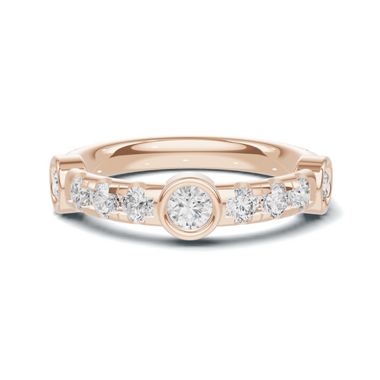 Exquisite Bezel Set Ring 14K Rose Gold