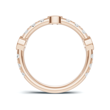 Exquisite Bezel Set Ring 14K Rose Gold