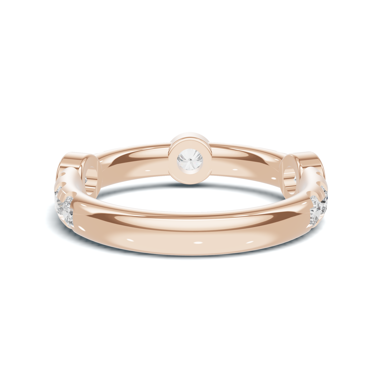 Exquisite Bezel Set Ring 14K Rose Gold