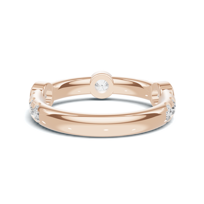 Exquisite Bezel Set Ring 14K Rose Gold