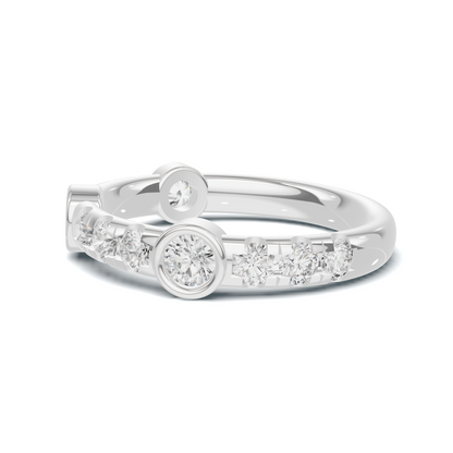 Exquisite Bezel Set Ring 14K White Gold