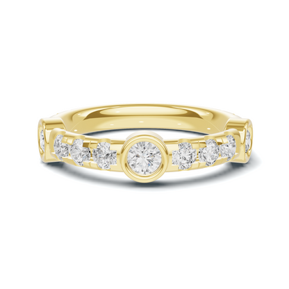 Exquisite Bezel Set Ring 14K Yellow Gold