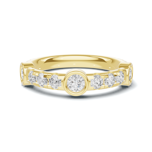 Exquisite Bezel Set Ring 14K Yellow Gold