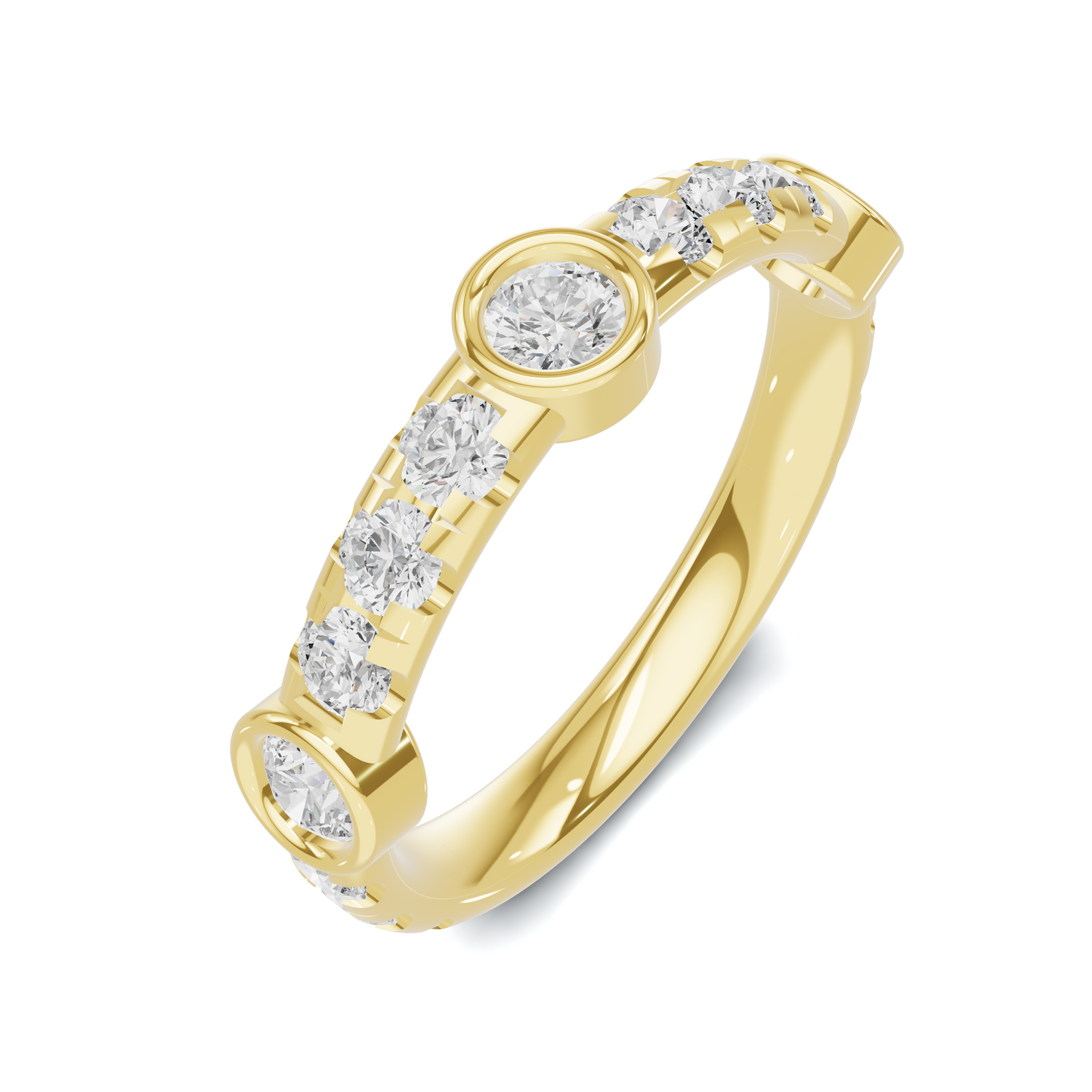 Exquisite Bezel Set Ring 14K Yellow Gold