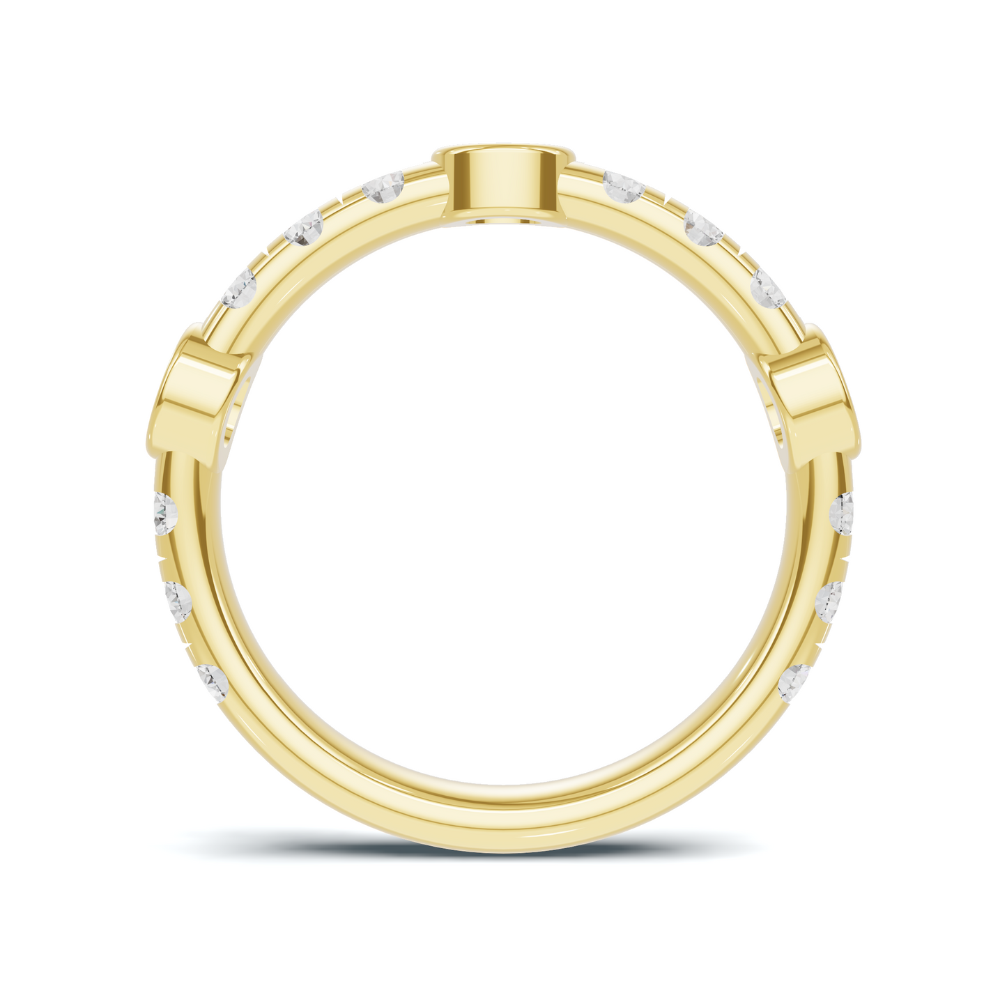 Exquisite Bezel Set Ring 14K Yellow Gold