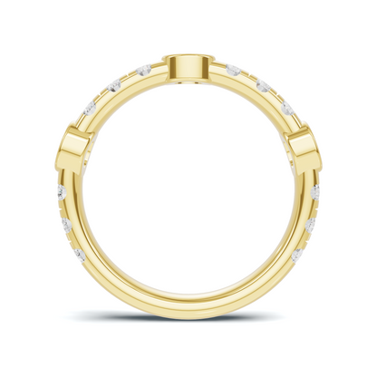 Exquisite Bezel Set Ring 14K Yellow Gold