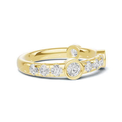 Exquisite Bezel Set Ring 14K Yellow Gold