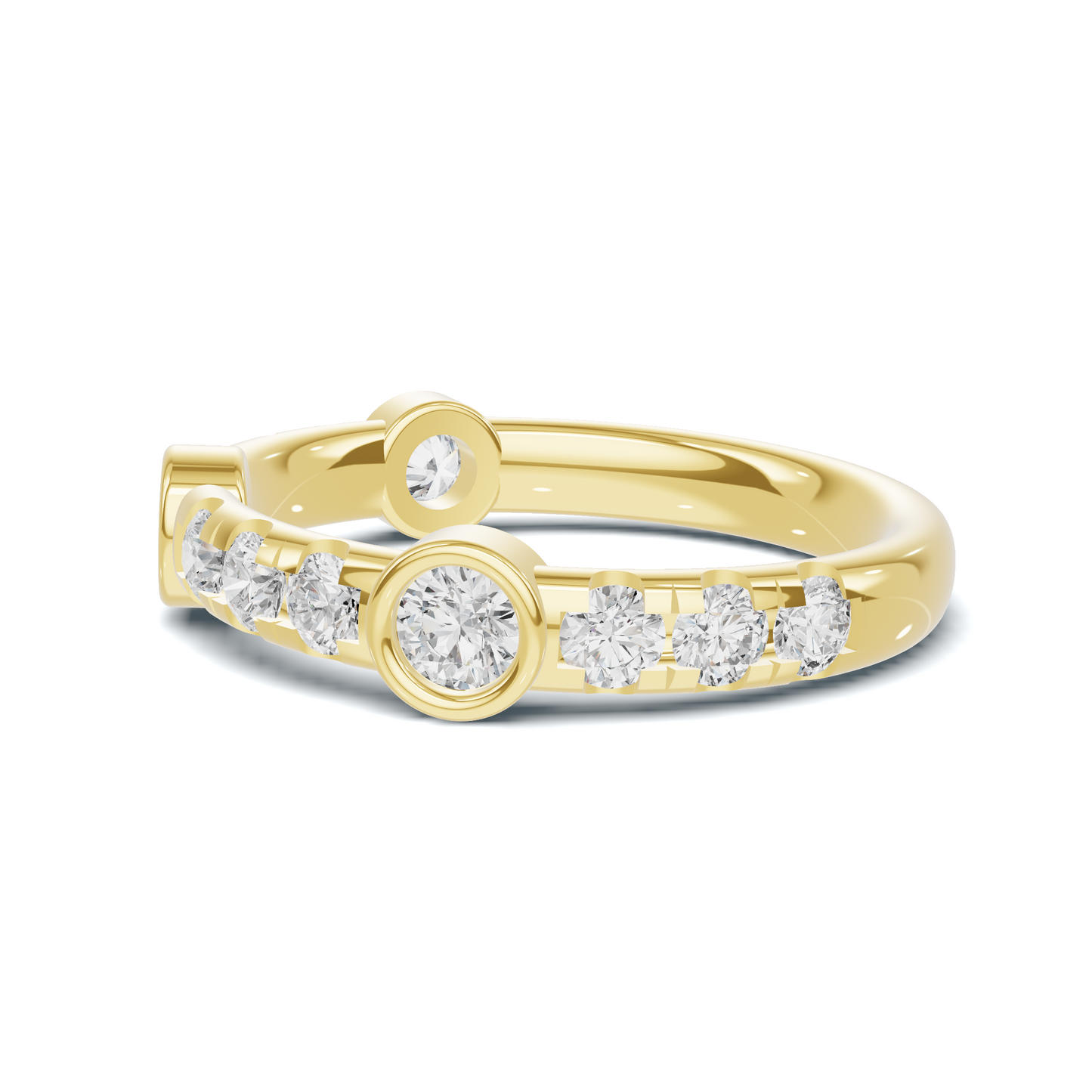Exquisite Bezel Set Ring 14K Yellow Gold