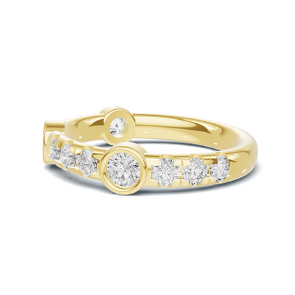Exquisite Bezel Set Ring 14K Yellow Gold