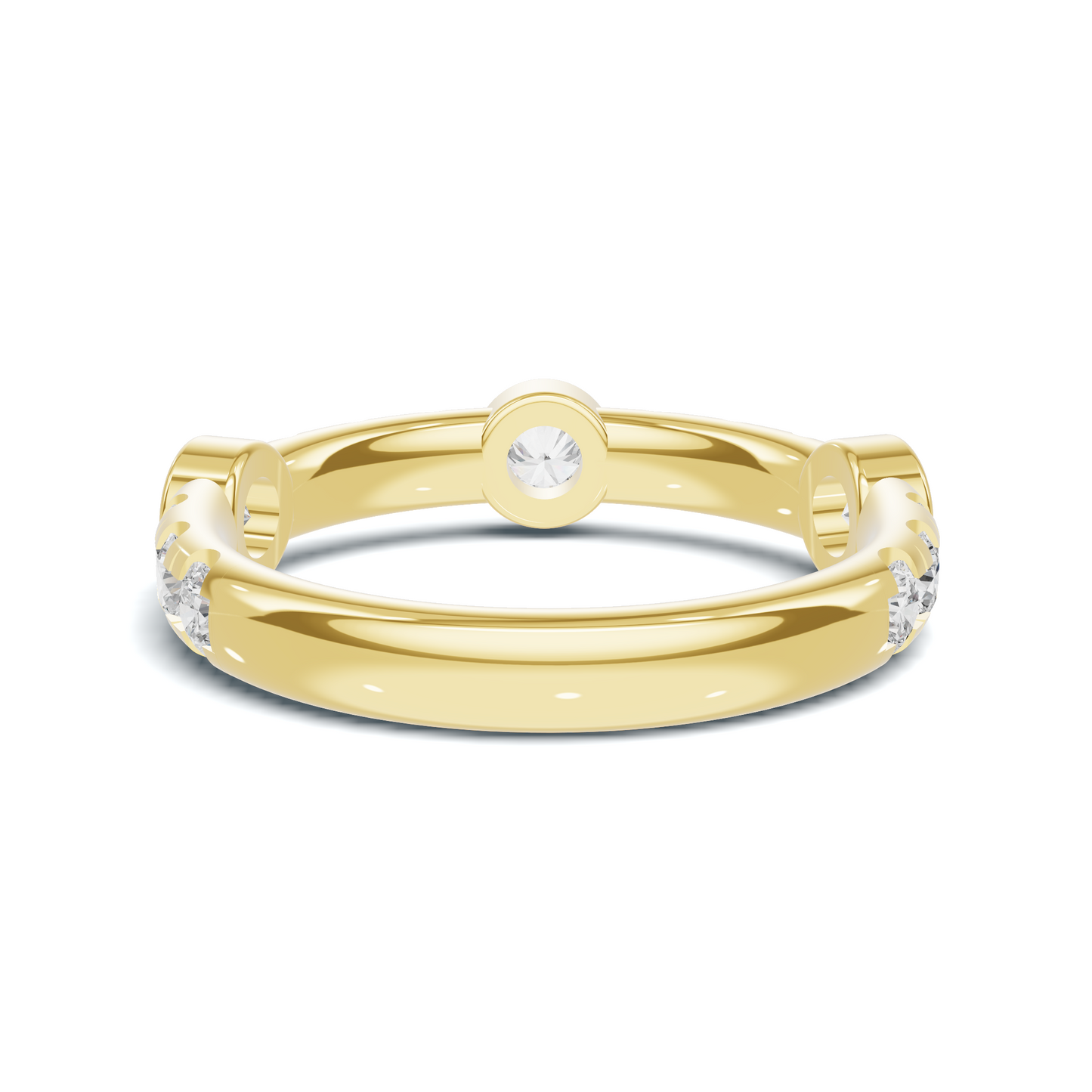 Exquisite Bezel Set Ring 14K Yellow Gold