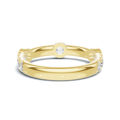 Exquisite Bezel Set Ring 14K Yellow Gold